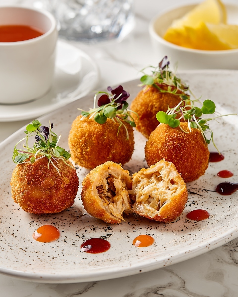 Crab Beignets with Remoulade Dipping Sauce Recipe - Recipe Image