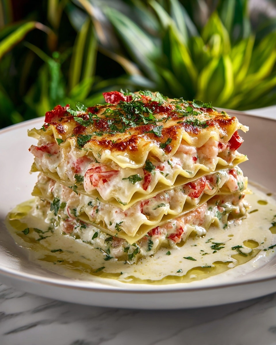 Garlic Butter Shrimp Scampi Lasagna Recipe - Recipe Image