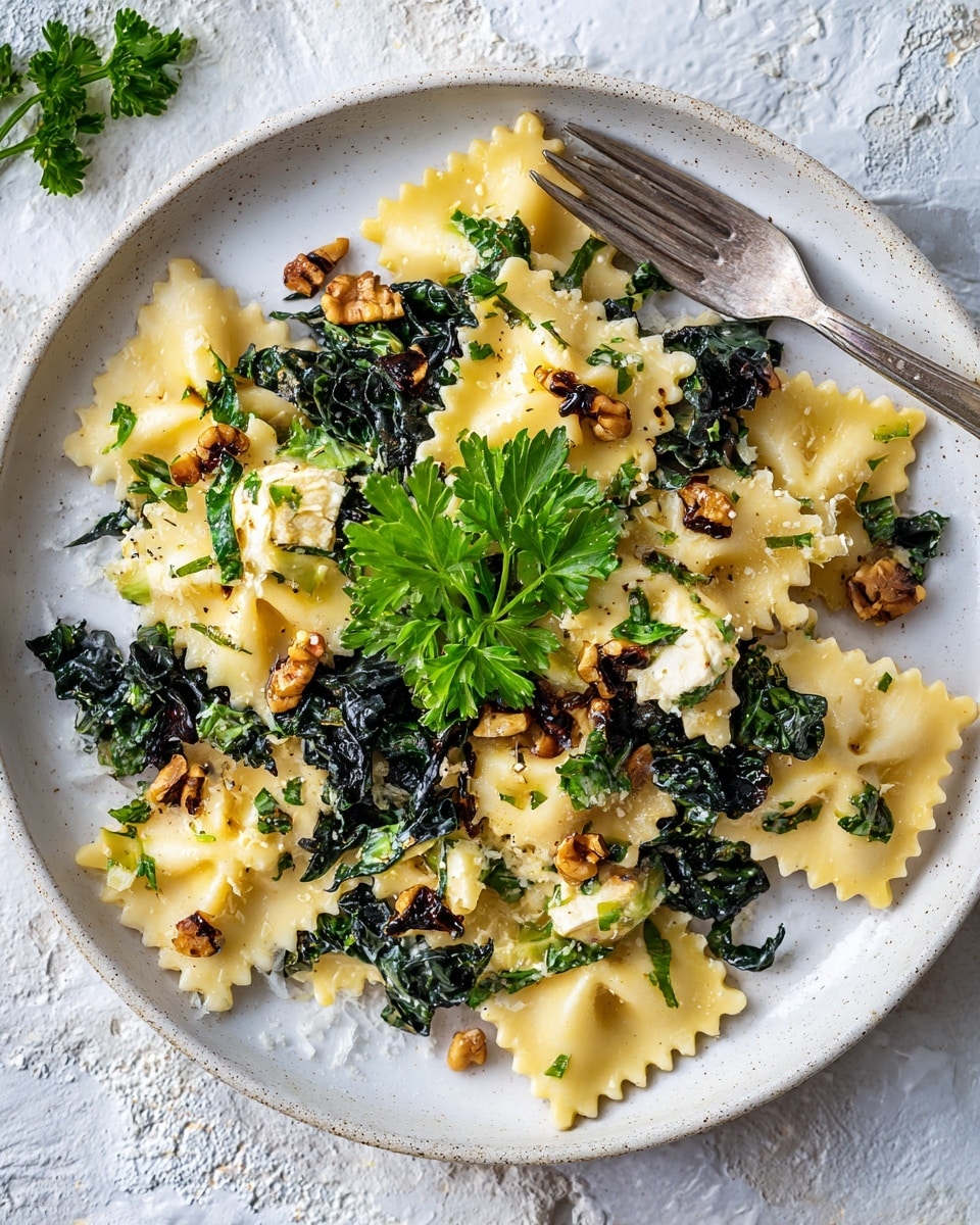 Cabbage Walnut Pasta Recipe - Recipe Image
