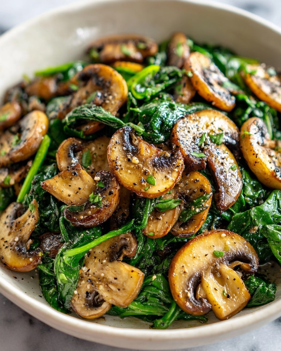Sautéed Mushrooms with Spinach Recipe - Recipe Image