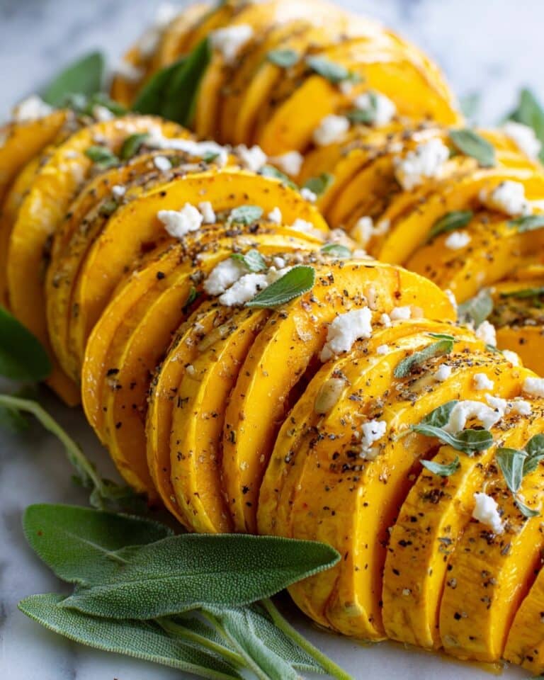 Roasted Hasselback Butternut Squash with Sage Butter Recipe