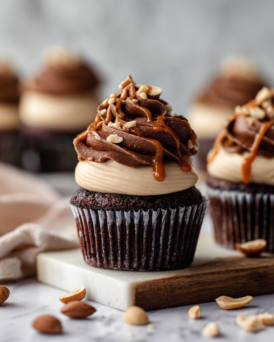 Chocolate Peanut Butter Cupcakes Recipe - Recipe Image