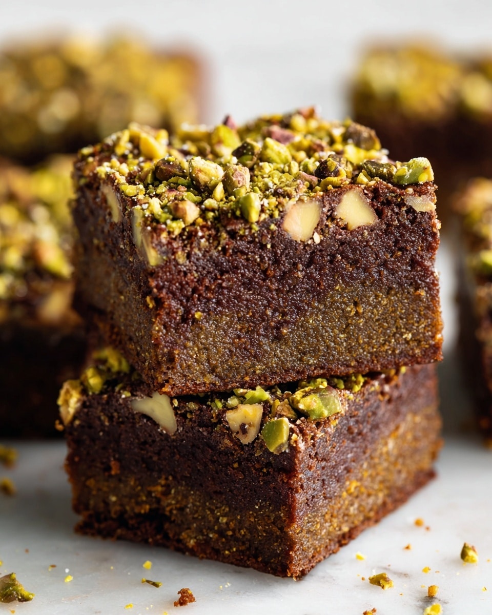 Pistachio Kunafa Brownies Recipe - Recipe Image