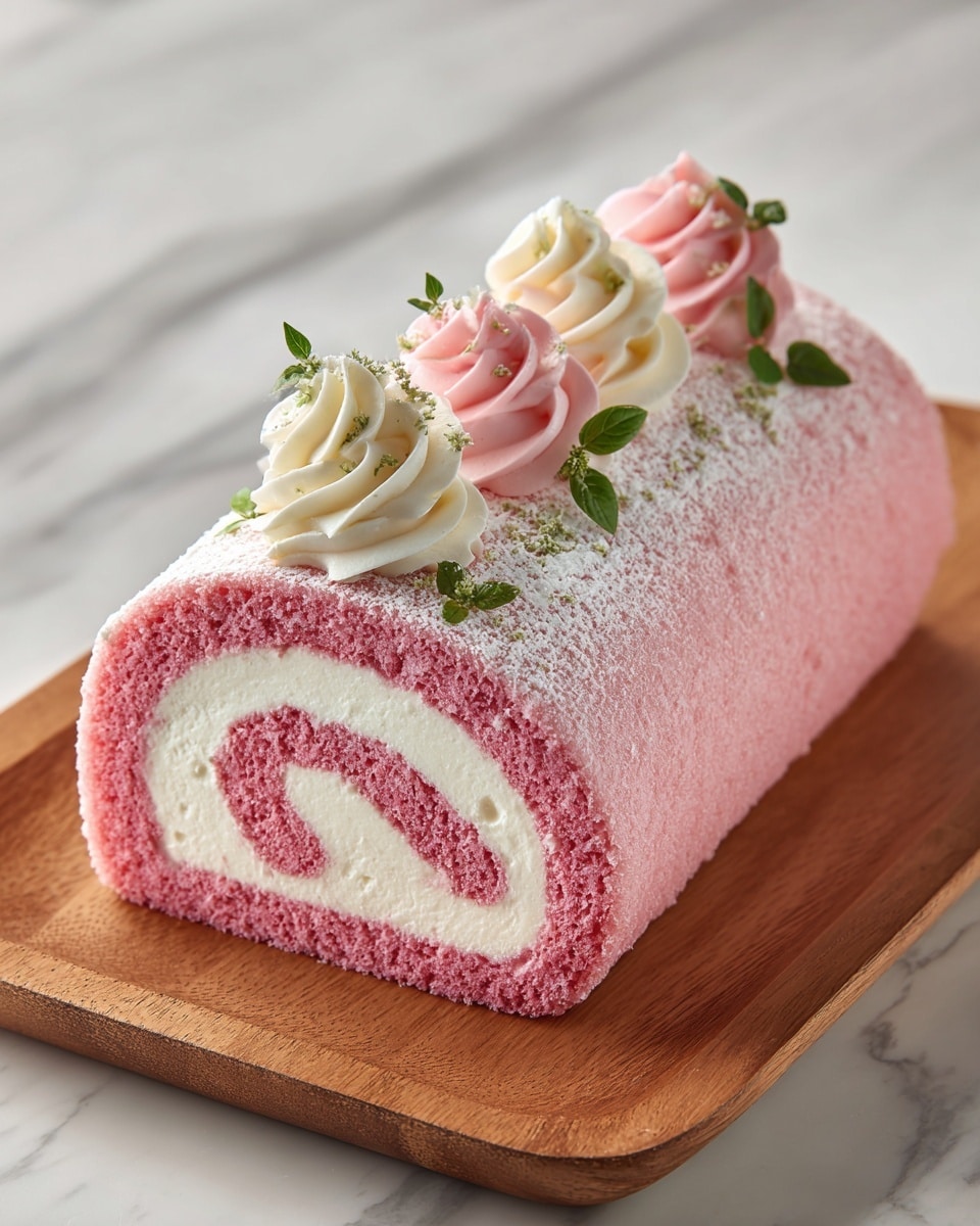Pink Velvet Roll Cake Recipe - Recipe Image