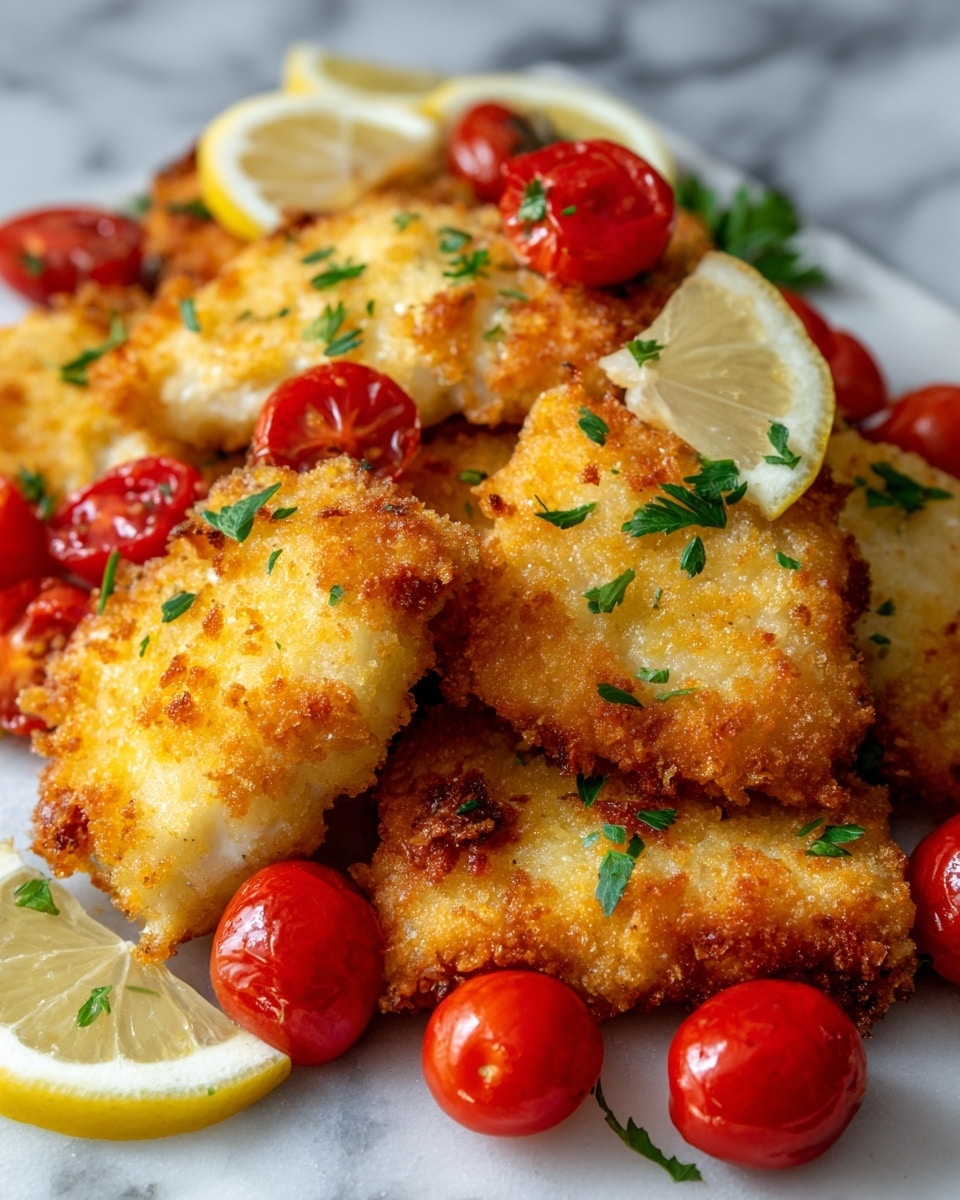 Everything Bagel Panko Crusted Cod with Cherry Tomato Bed Recipe - Recipe Image