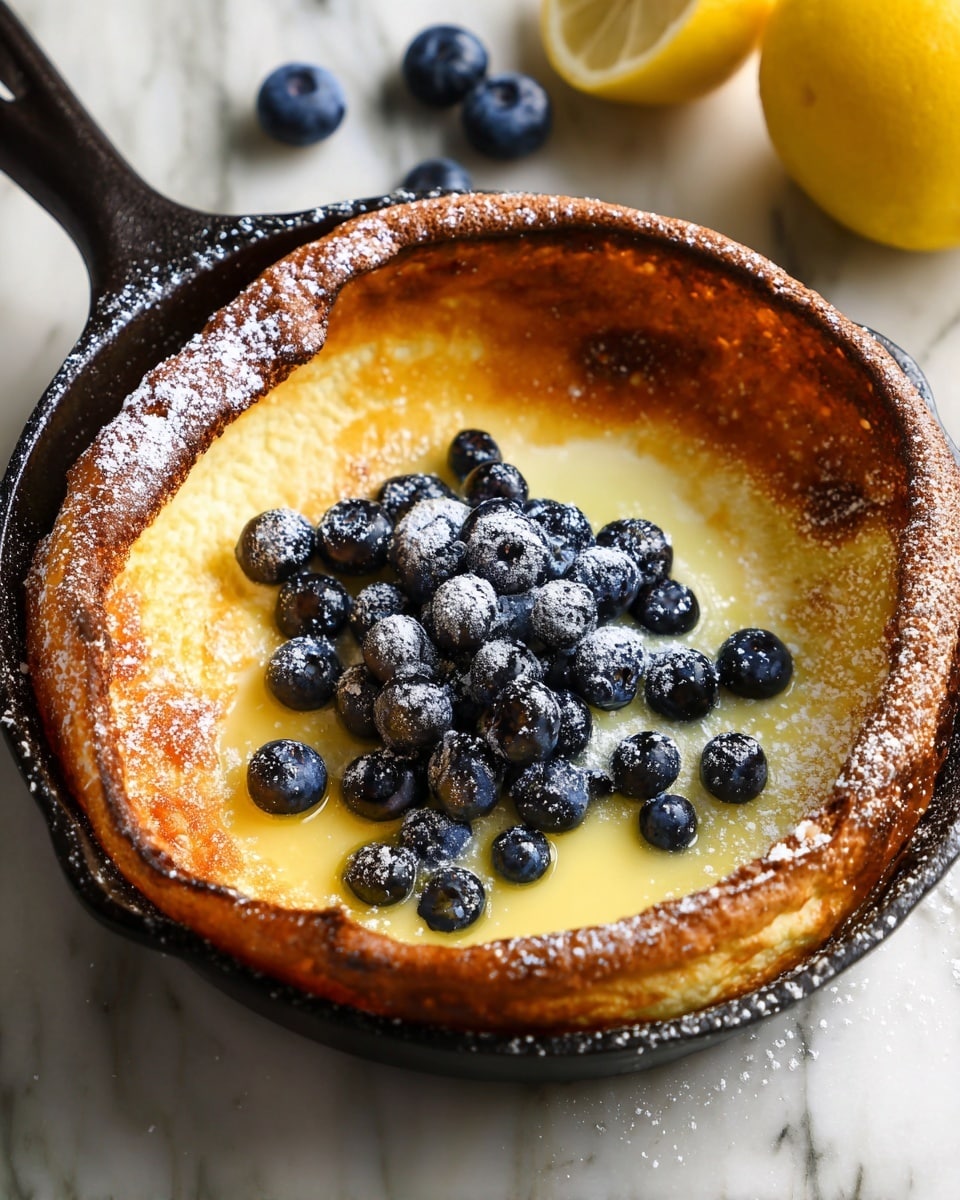 Dutch Babies with Lemon Curd and Blueberries Recipe - Recipe Image
