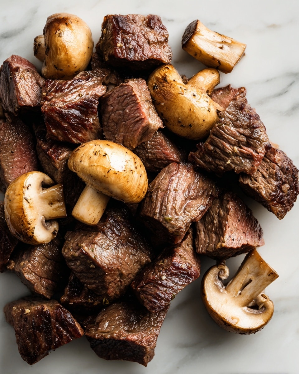 Creamy Crockpot Beef Tips & Mushrooms Recipe - Recipe Image