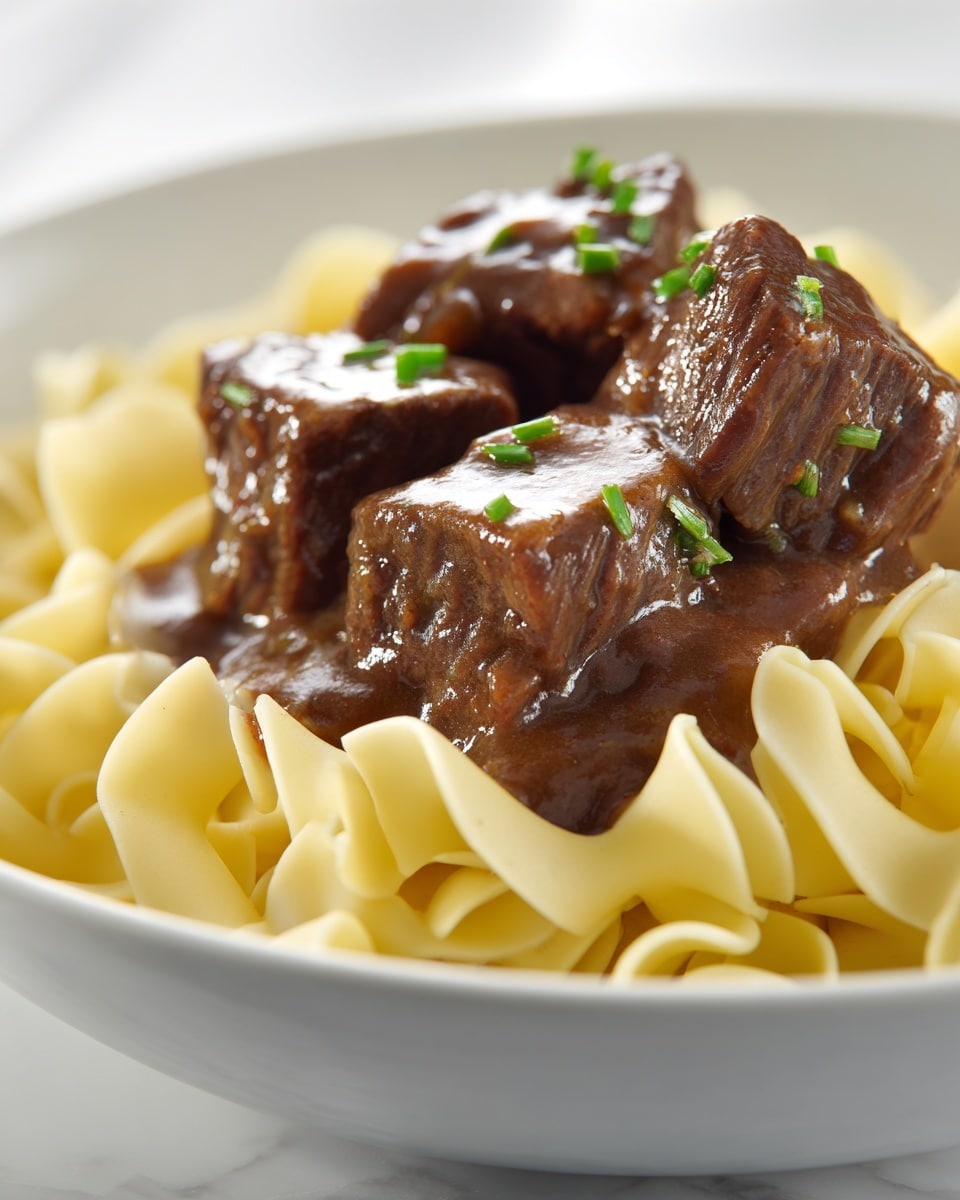 Crockpot Beef Tips & Noodles Recipe - Recipe Image
