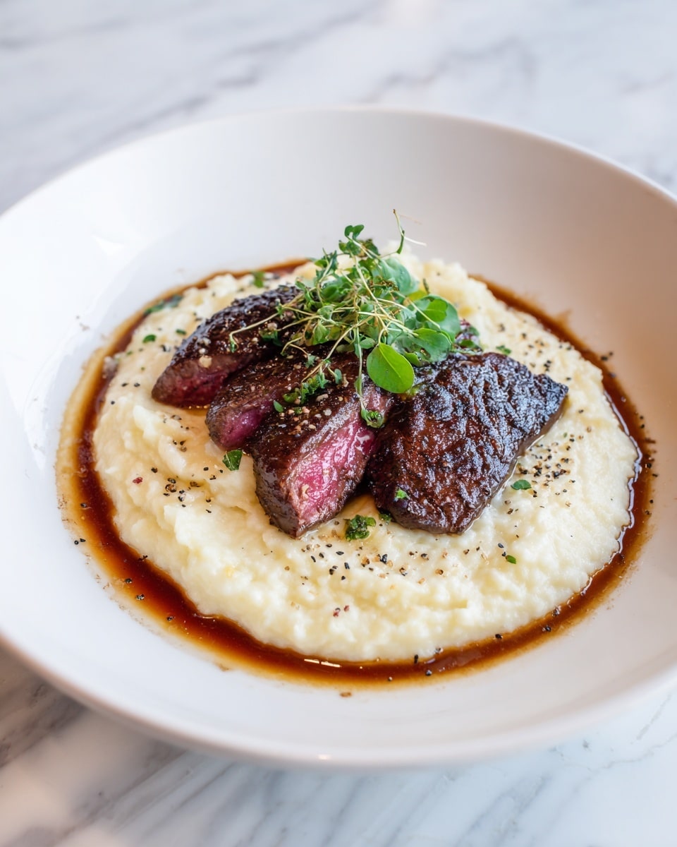 Garlic Butter Steak & Creamy Mash Recipe - Recipe Image