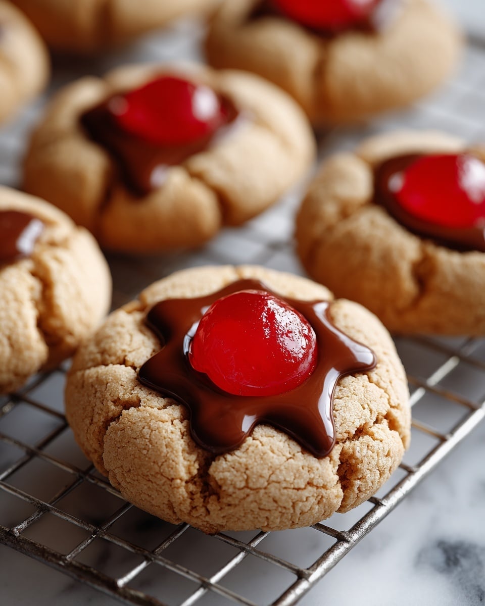Chocolate Cherry Blossom Cookies Recipe - Recipe Image