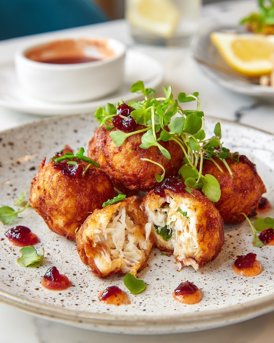 Crab Beignets with Remoulade Dipping Sauce Recipe - Recipe Image