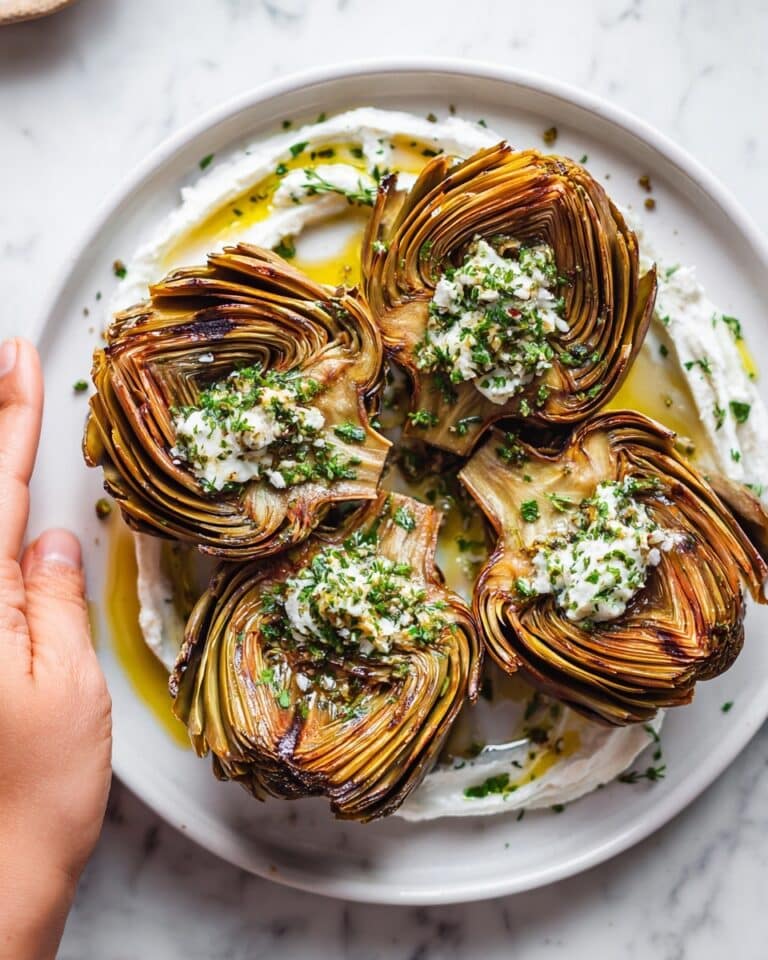 Artichokes on Whipped Ricotta with Herb Gremolata Recipe