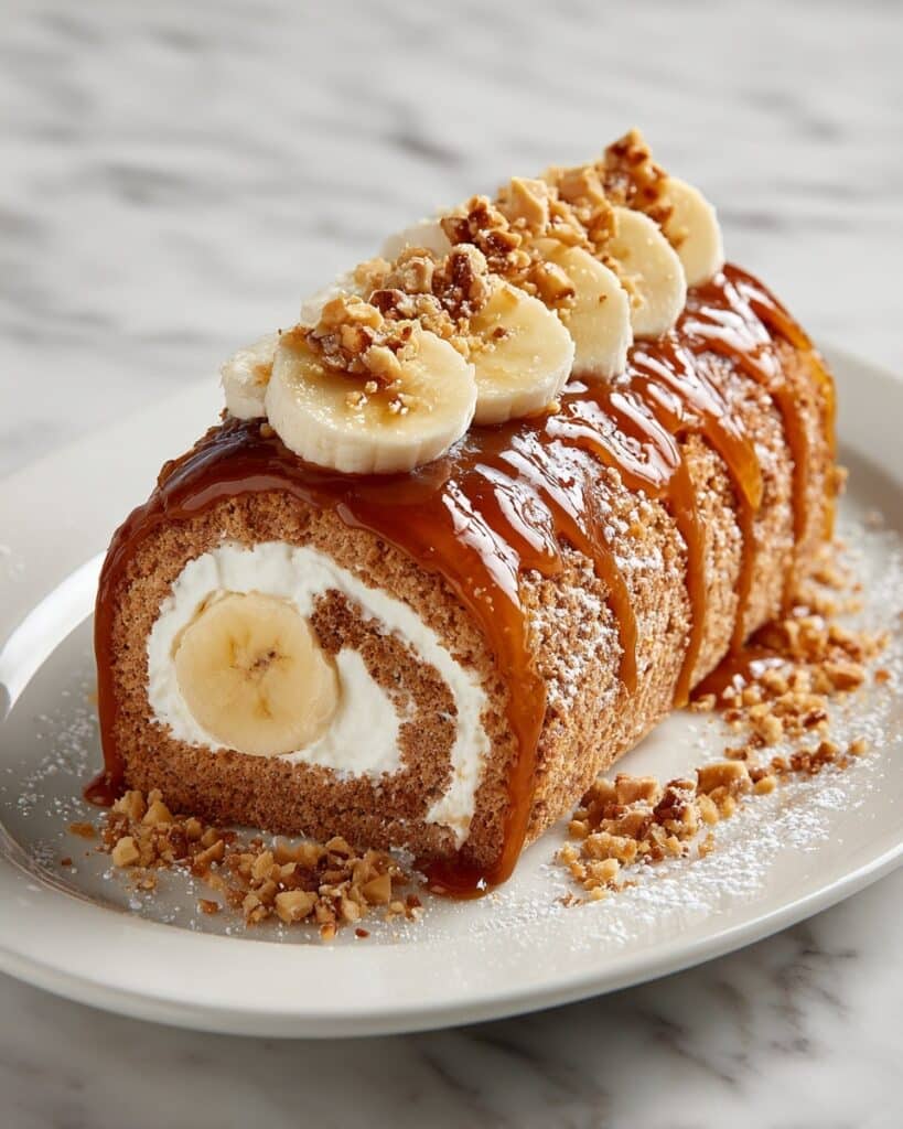 Caramel Banana Cake Roll Recipe