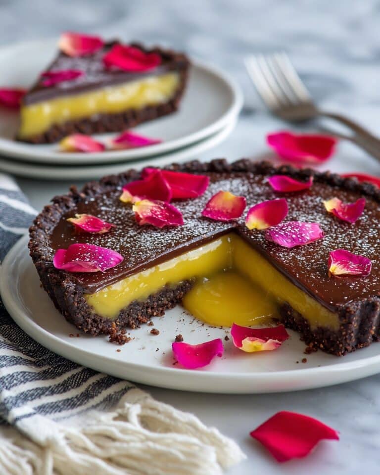Roasted Rhubarb Chocolate Tart Recipe