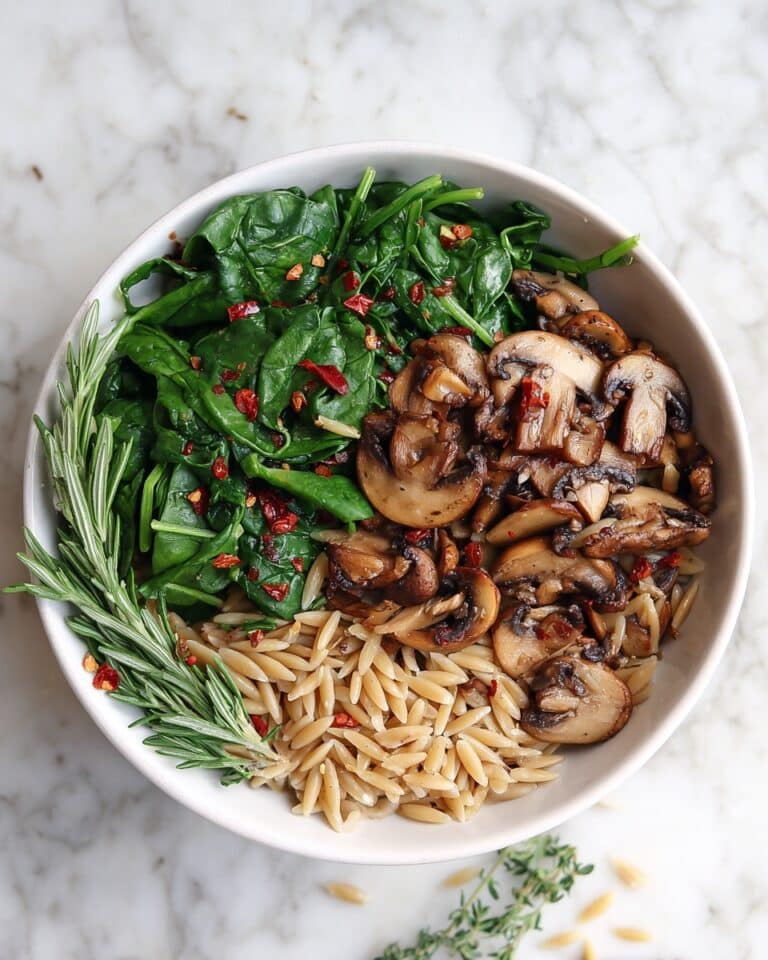 Creamy Spinach and Mushroom Orzo Recipe