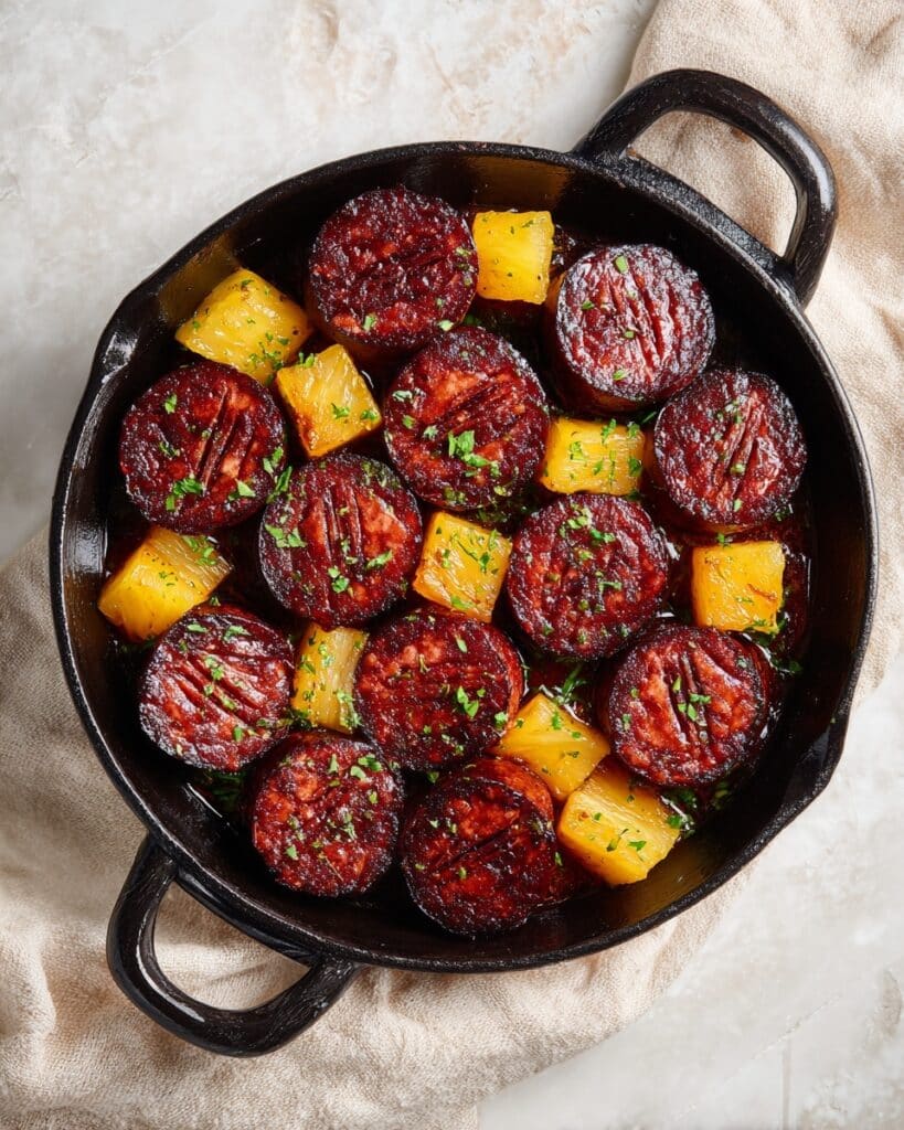 Pineapple Hasselback Kielbasa Bites Recipe