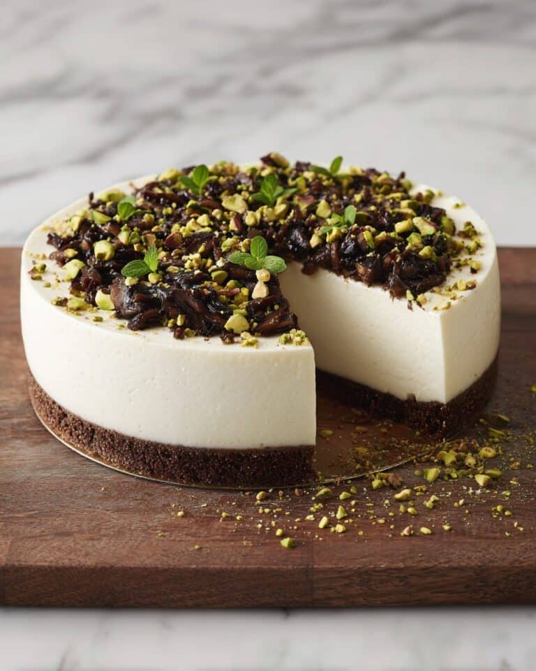 Pistachio and Mushroom Cheesecake with Feta-Parmesan Crust Recipe