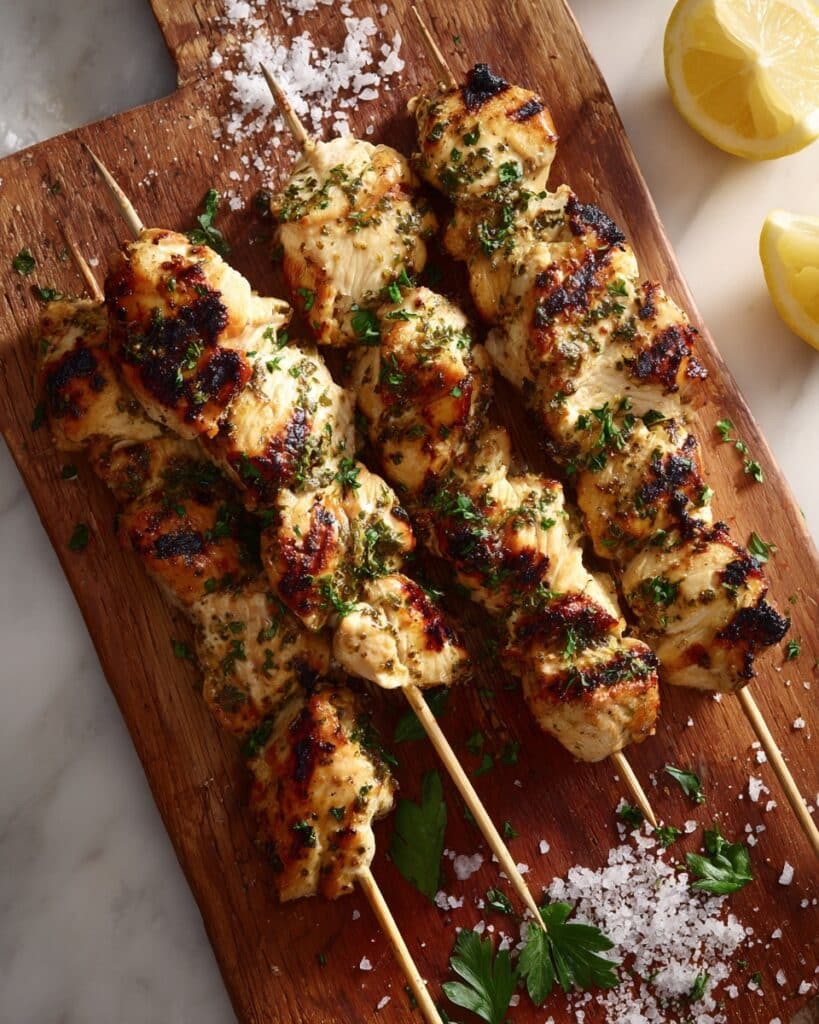 Garlic Parmesan Chicken Skewers Recipe