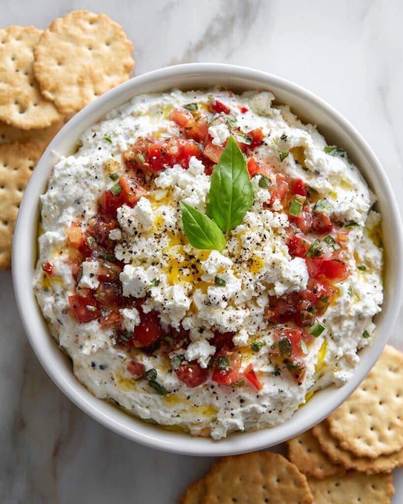 Creamy Feta Bruschetta Dip Recipe