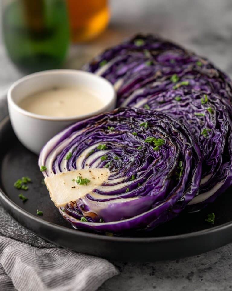 Oven Roasted Garlic Cabbage Steaks Recipe