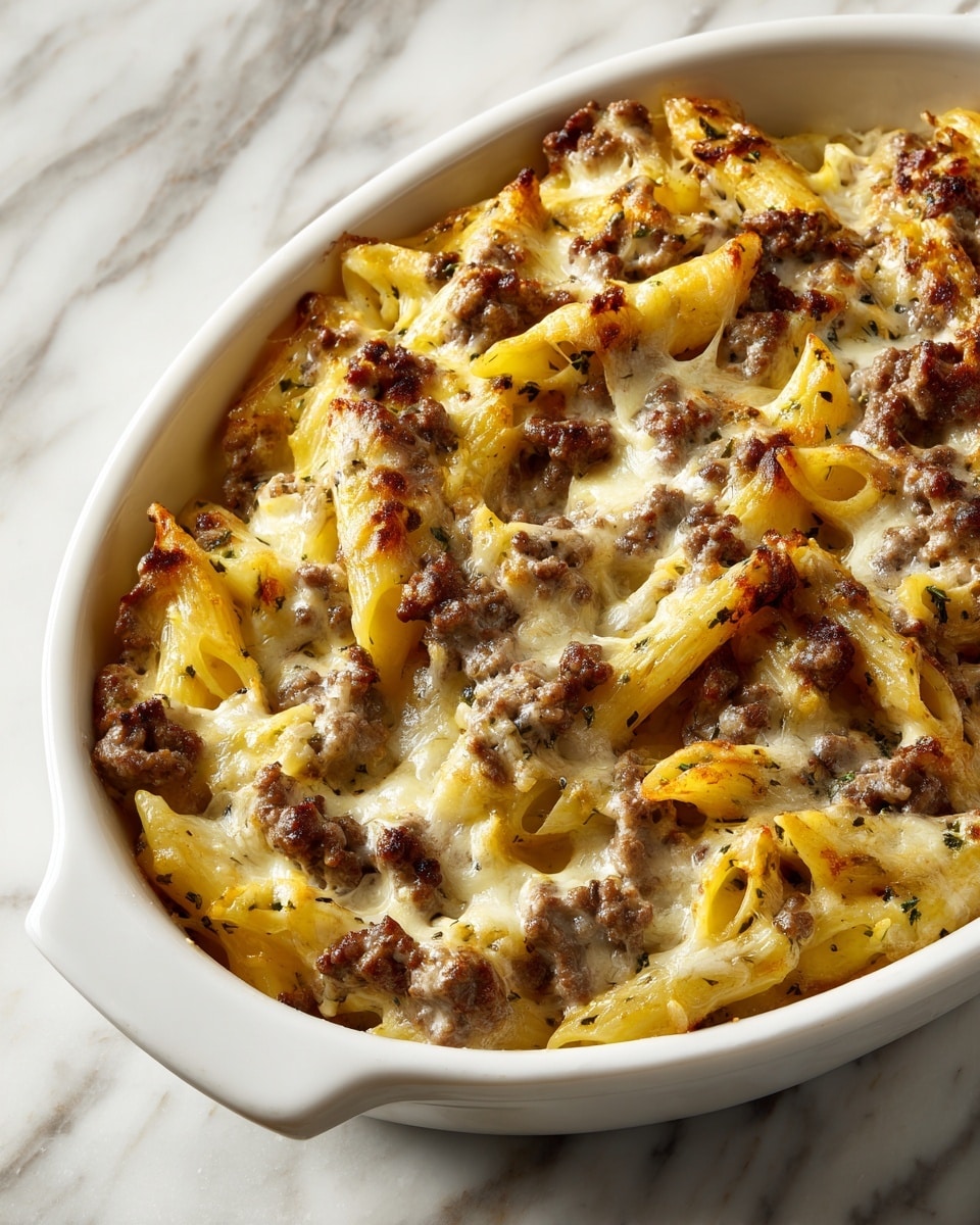 Loaded Cheeseburger Alfredo Pasta Recipe - Recipe Image