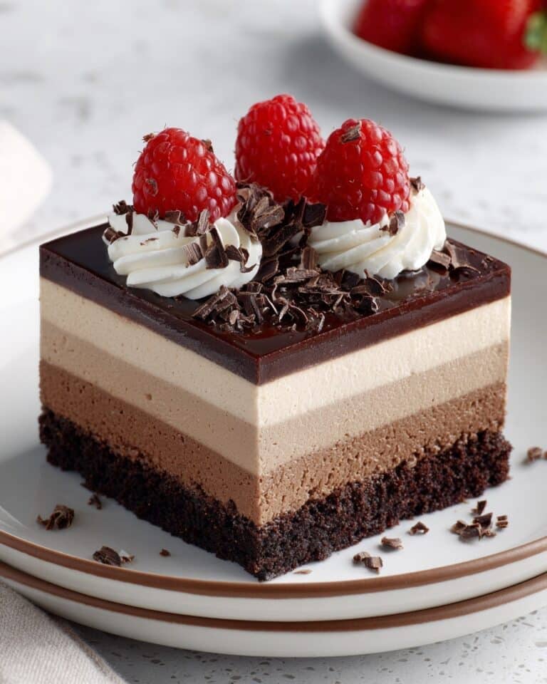 Triple Chocolate Mousse Cake Recipe