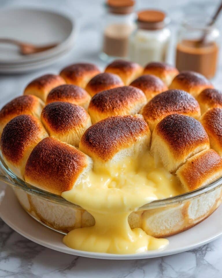 Custard Bread Pudding with Vanilla Sauce Recipe