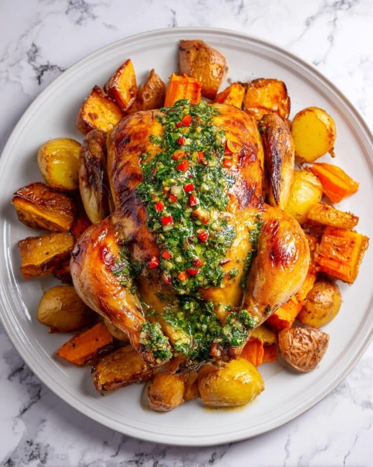 Mouthwatering Red Chimichurri Whole Roasted Chicken Recipe