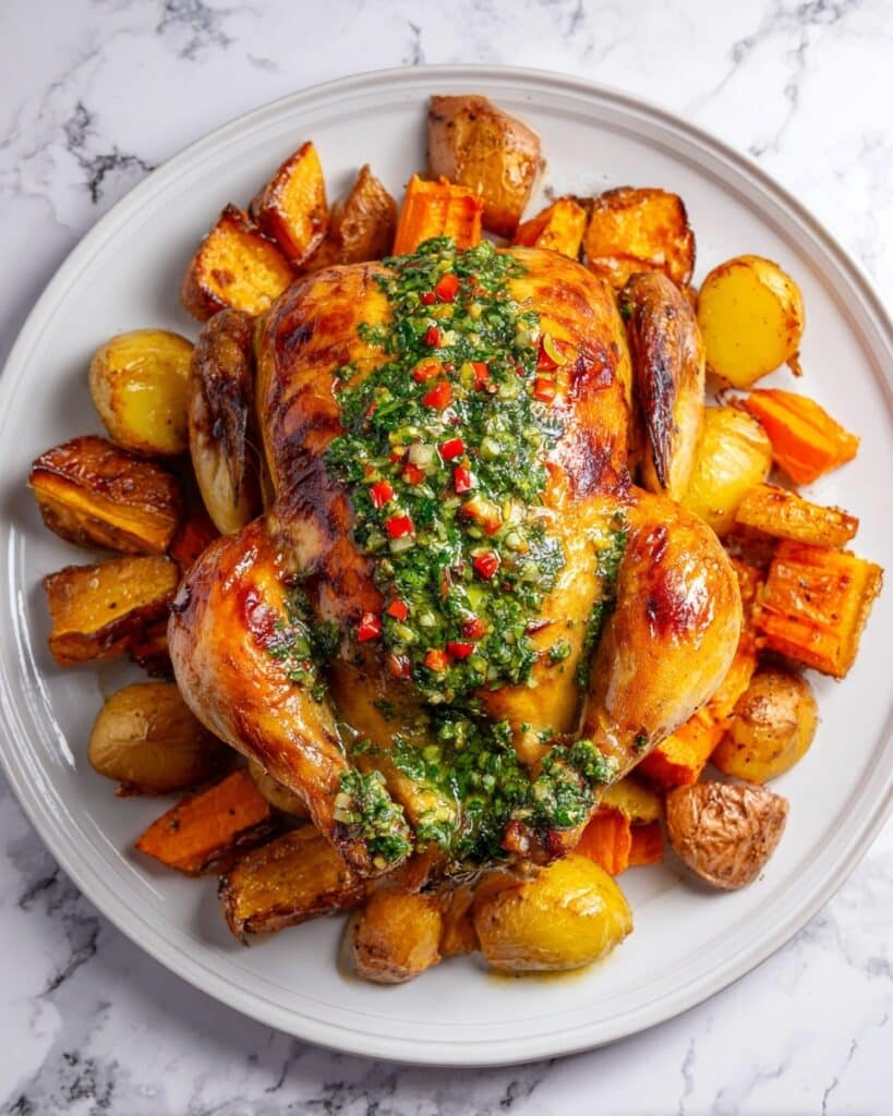Mouthwatering Red Chimichurri Whole Roasted Chicken Recipe