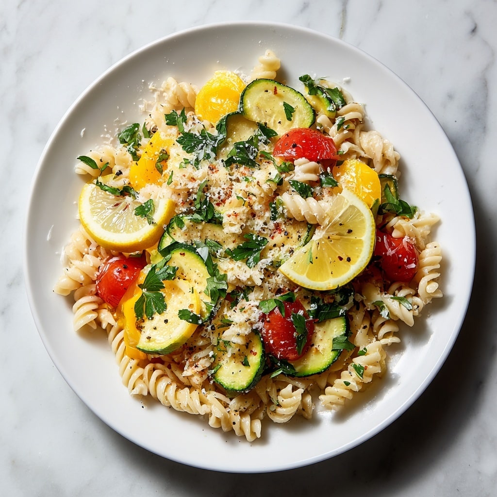 Lemon Butter Pasta with Veggies Recipe