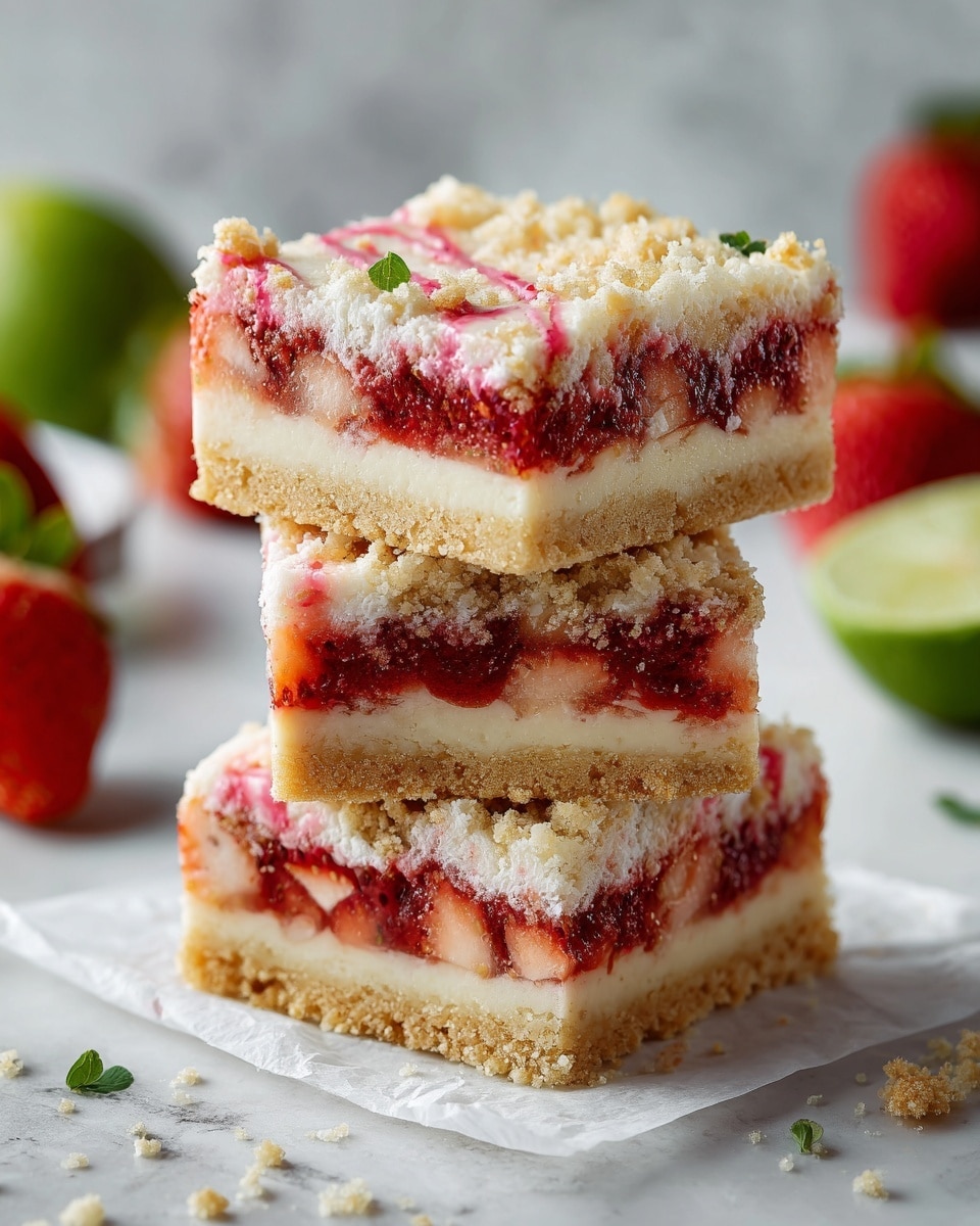 Strawberry Lime White Chocolate Gooey Bars Recipe - Recipe Image