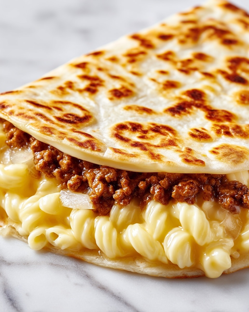 Melty Mac & Cheese Burger Tacos Recipe - Recipe Image