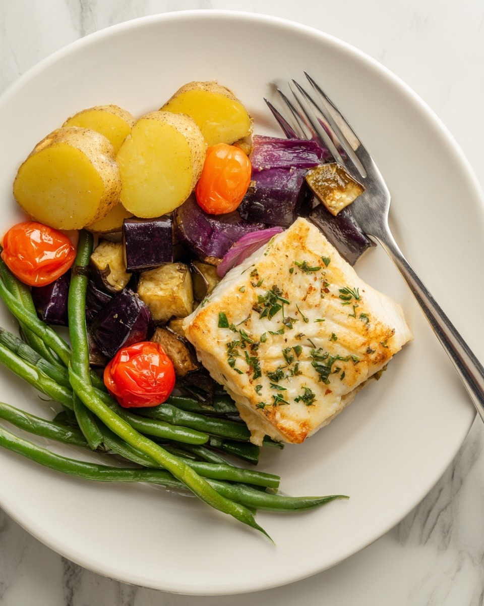 Herb-Crusted Tilapia with Roasted Vegetables Recipe - Recipe Image