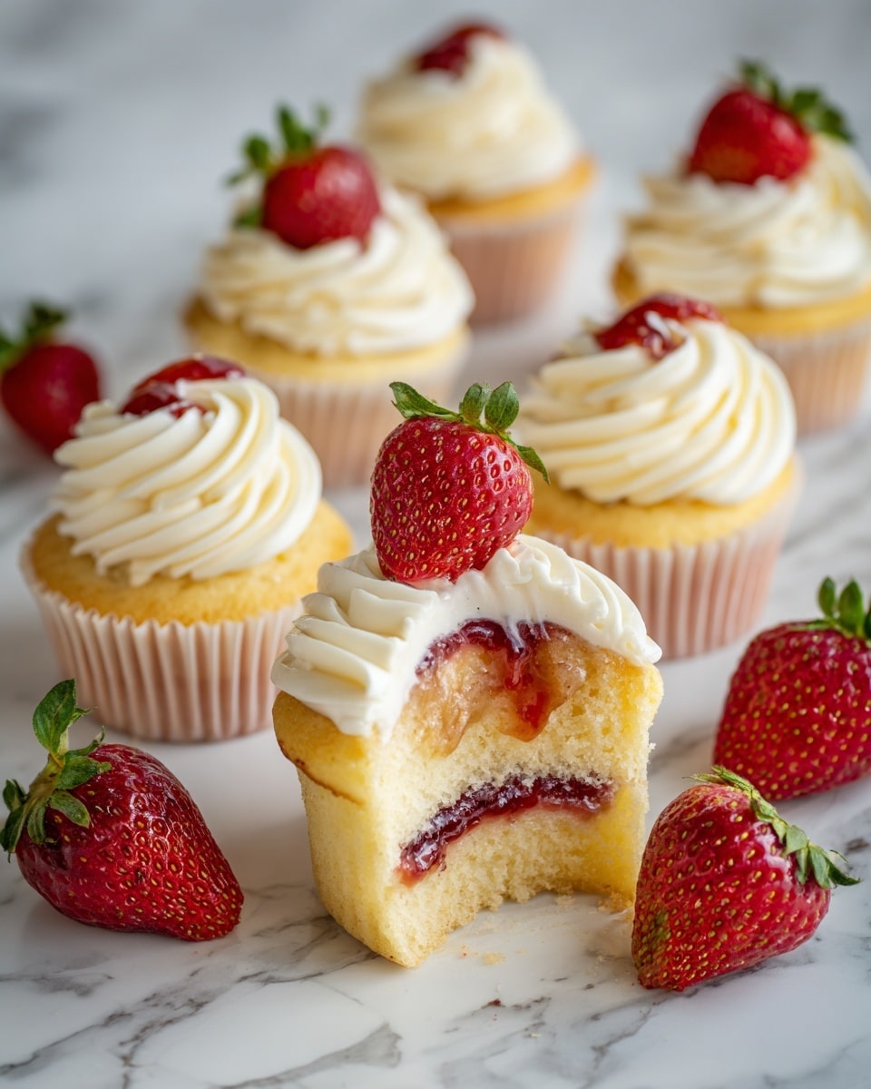 Strawberry Filled Cupcakes Recipe - Recipe Image