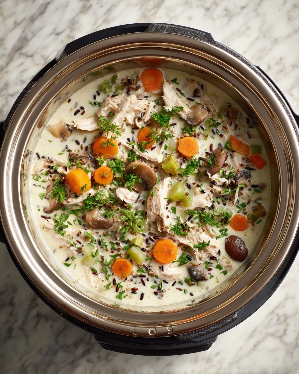 Slow Cooker Creamy Chicken and Wild Rice Soup Recipe - Recipe Image