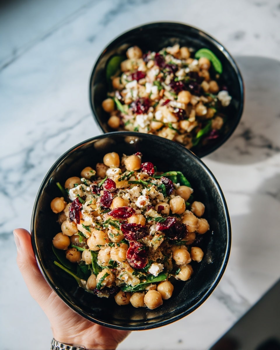 Feta Cranberry Chickpeas with Lemon Vinaigrette Recipe - Recipe Image