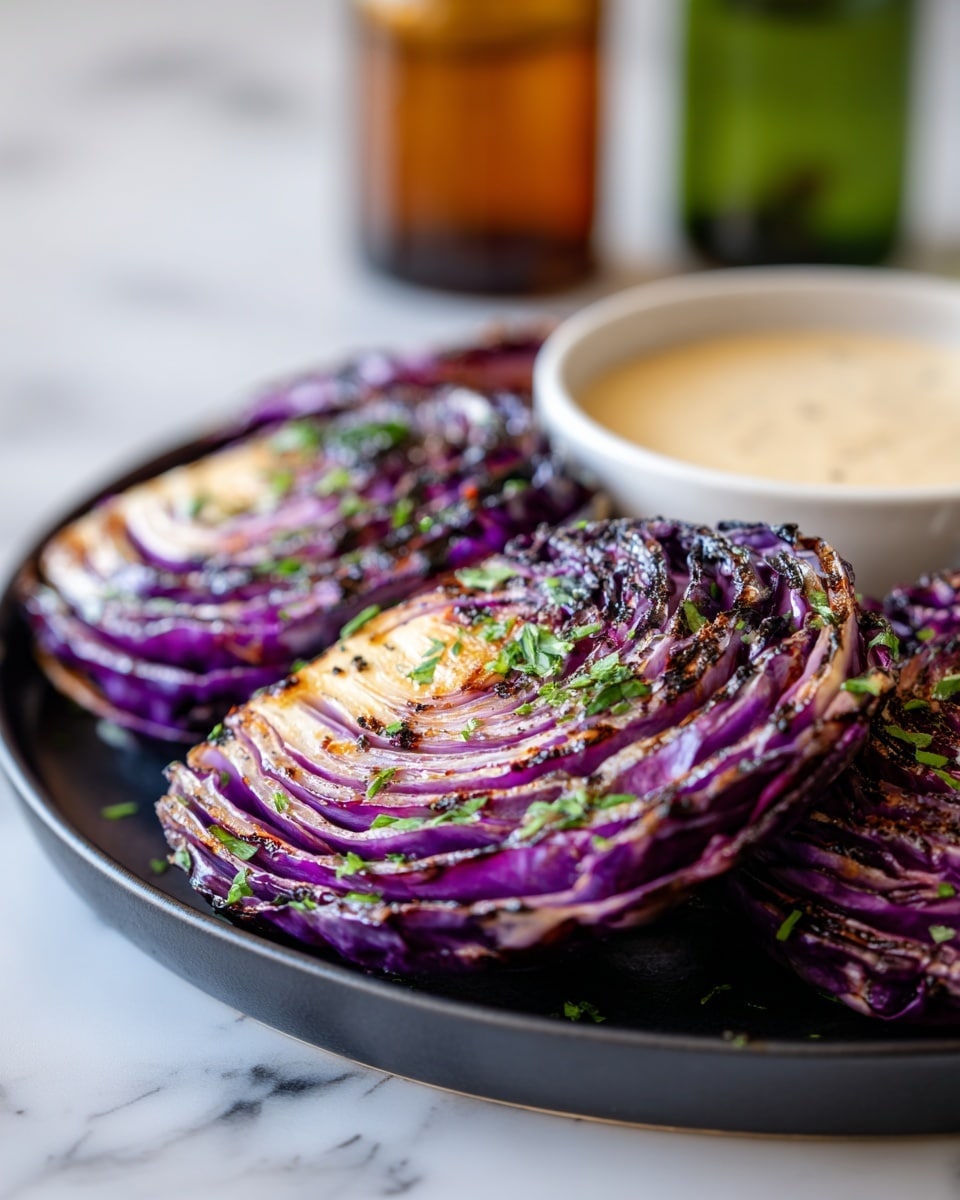 Oven Roasted Garlic Cabbage Steaks Recipe - Recipe Image