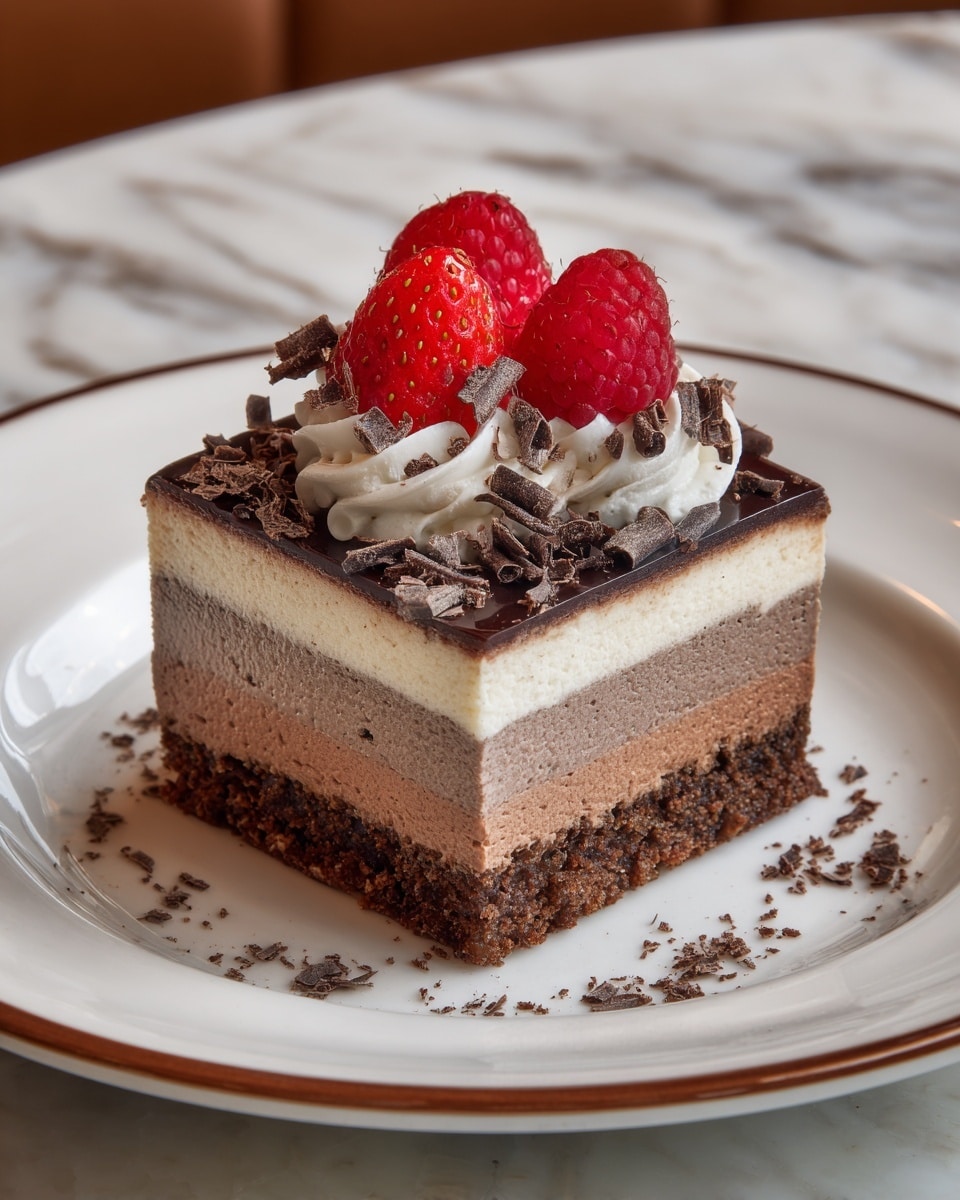 Triple Chocolate Mousse Cake Recipe - Recipe Image