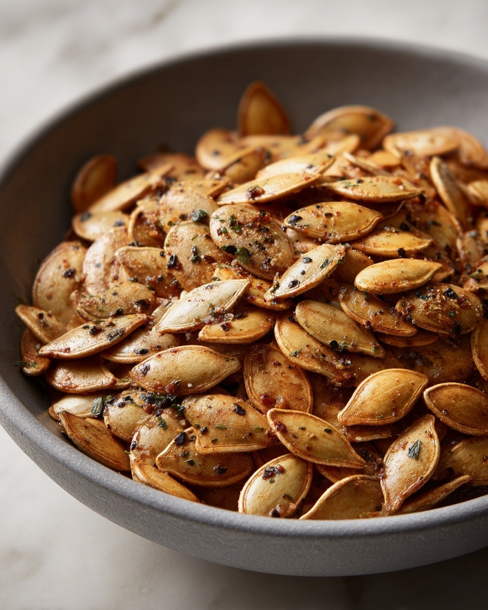 Salted Roasted Pumpkin Seeds with Spiced Seasoning Recipe - Recipe Image