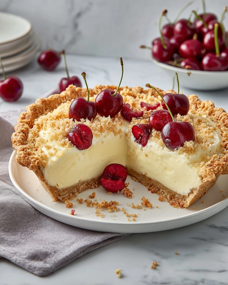 German Cherry Custard Pie Recipe - Recipe Image