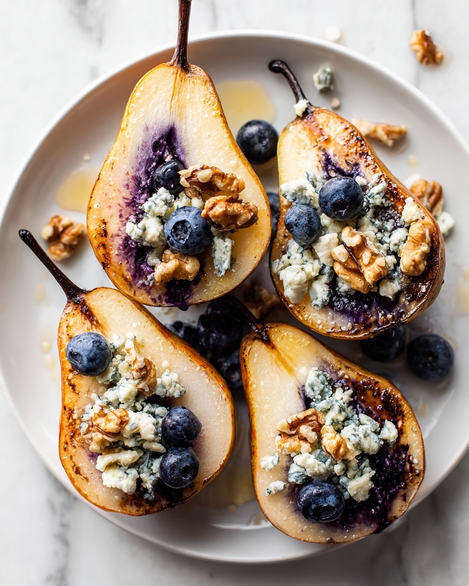 Baked Pears with Berries, Honey, Walnuts & Blue Cheese Recipe - Recipe Image