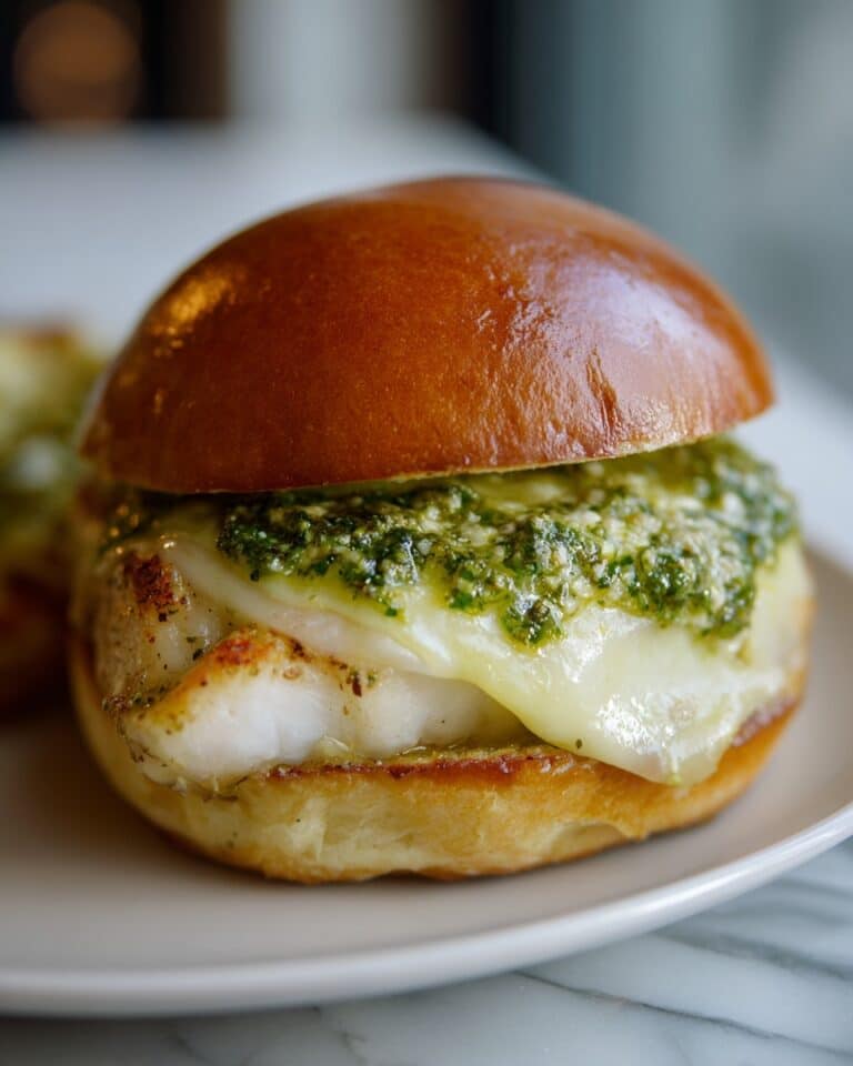 Cheesy Garlic Pesto Chicken Sliders Recipe