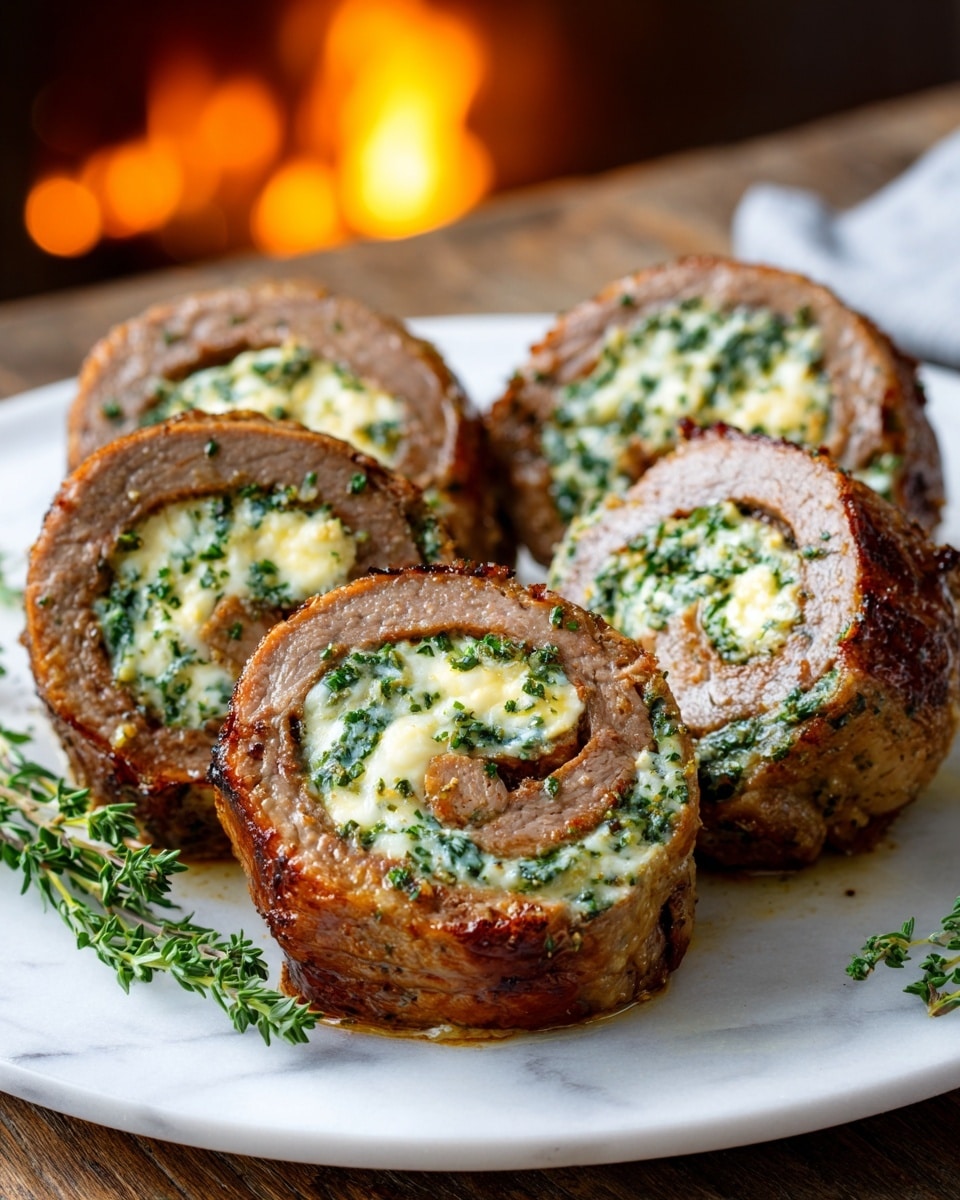 French Onion Steak Pinwheels Recipe - Recipe Image