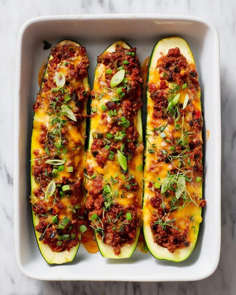 Cheesy BBQ Chicken Stuffed Zucchini Boats Recipe