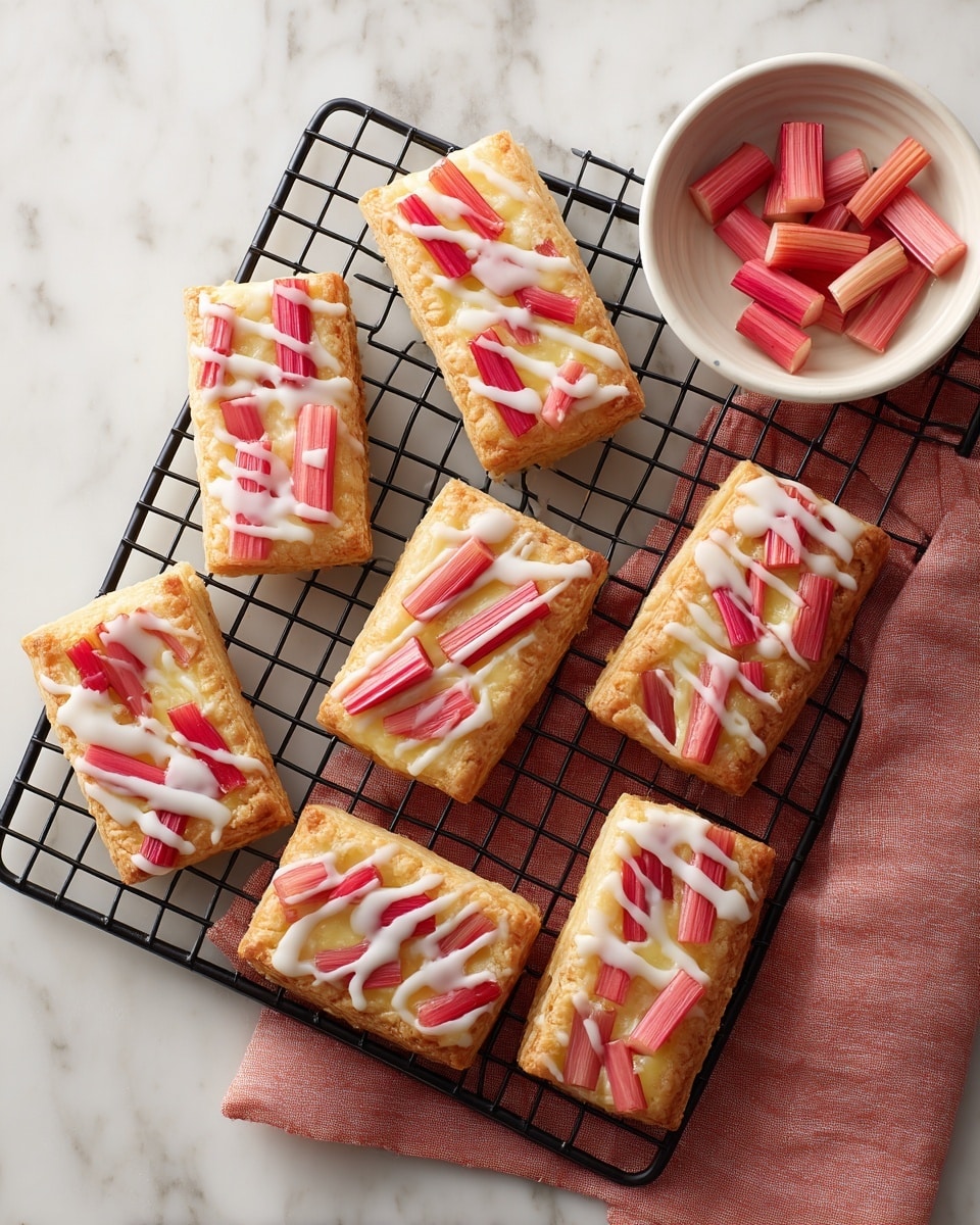 Rhubarb Cream Cheese Puff Pastries Recipe - Recipe Image