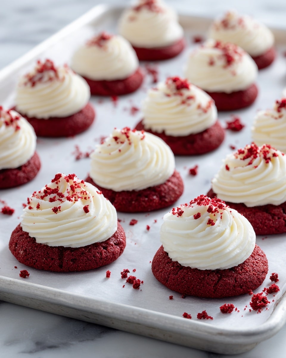 Red Velvet Cookie Sandwiches with Cream Cheese Filling Recipe - Recipe Image
