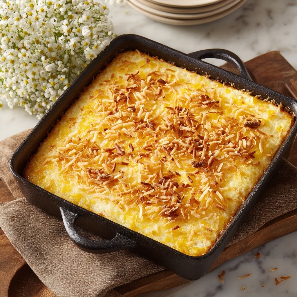 Cajun Pineapple Coconut Cake with Toasted Pecans Recipe - Recipe Image