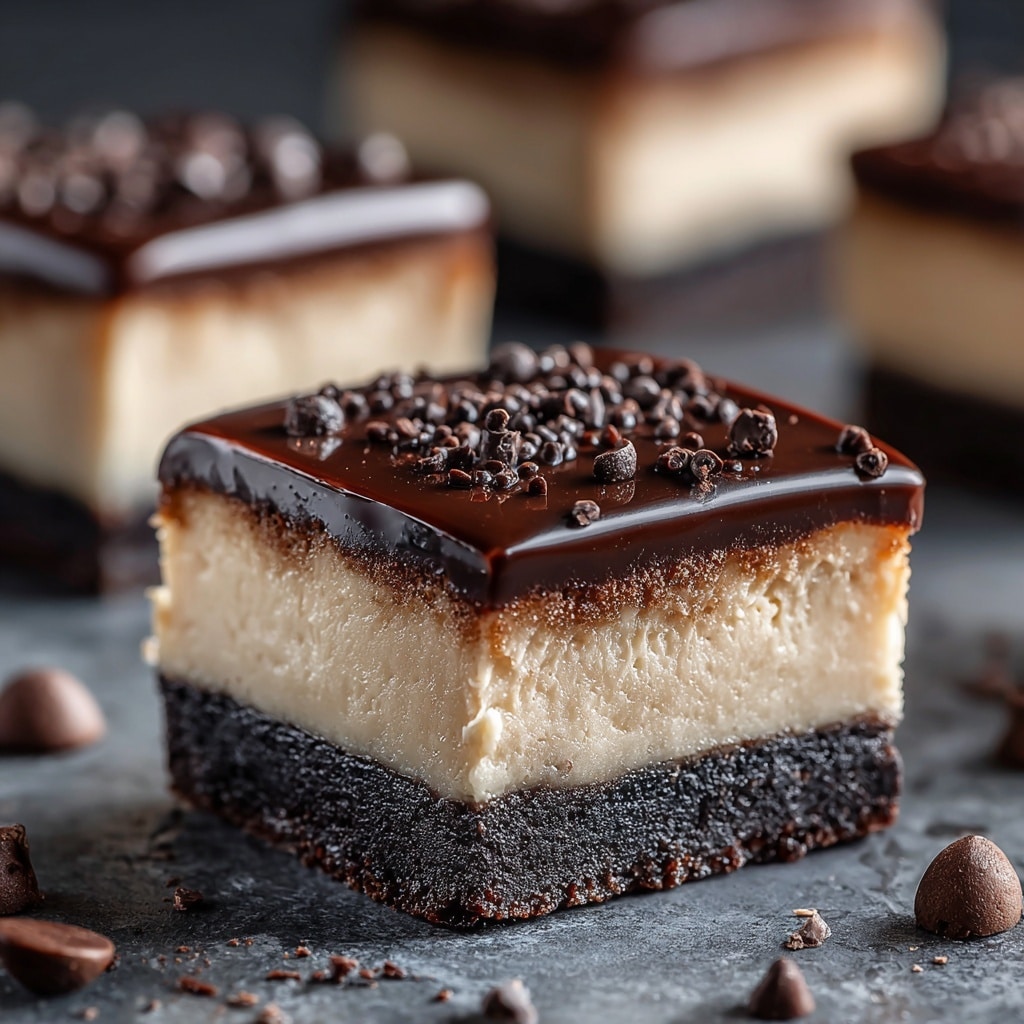 Chocolate Peanut Butter Cheesecake Bars Recipe - Recipe Image
