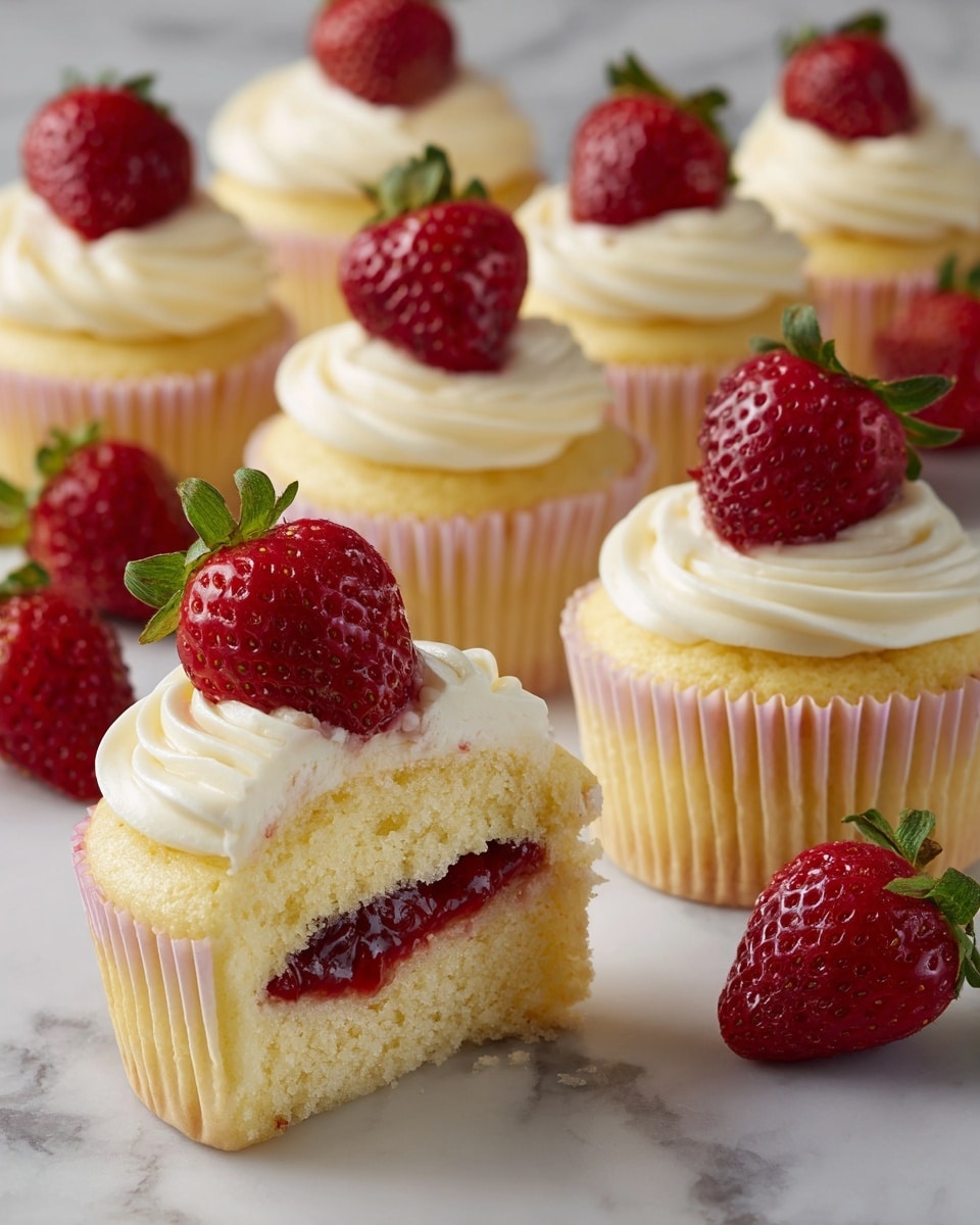 Strawberry Filled Cupcakes Recipe - Recipe Image