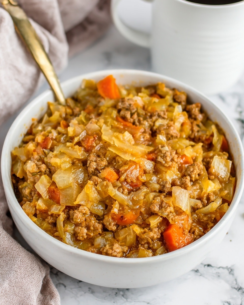 Cabbage and Ground Beef Skillet Recipe - Recipe Image